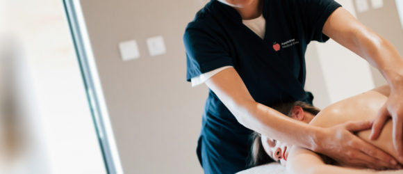 Appletree specialist massaging a patient in a medical clinic